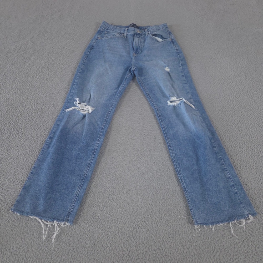 Gap‎ Jeans Women 4/27 Blue 90s Loose High Rise Distressed Raw Hem Denim Casual